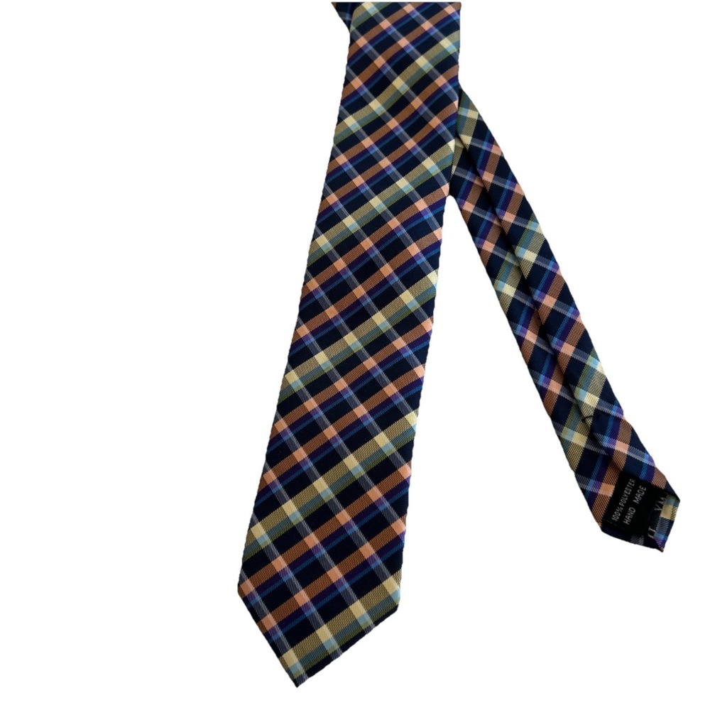 XMI Spring Peach Plaid Tie Mint Condition‎